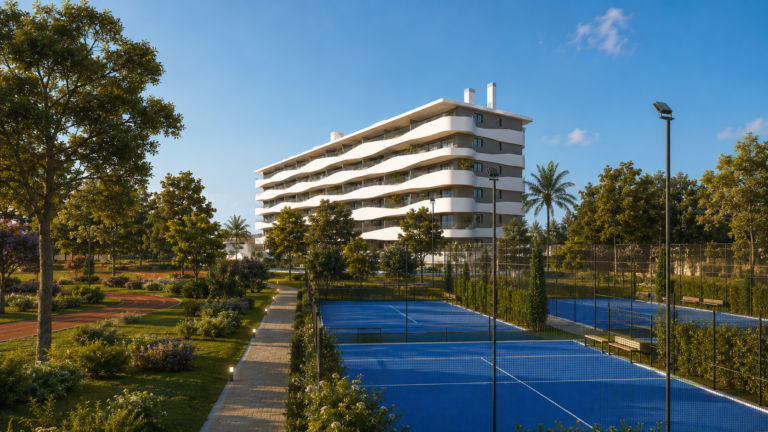 Edificio desde El Gran Parque de La Loma
